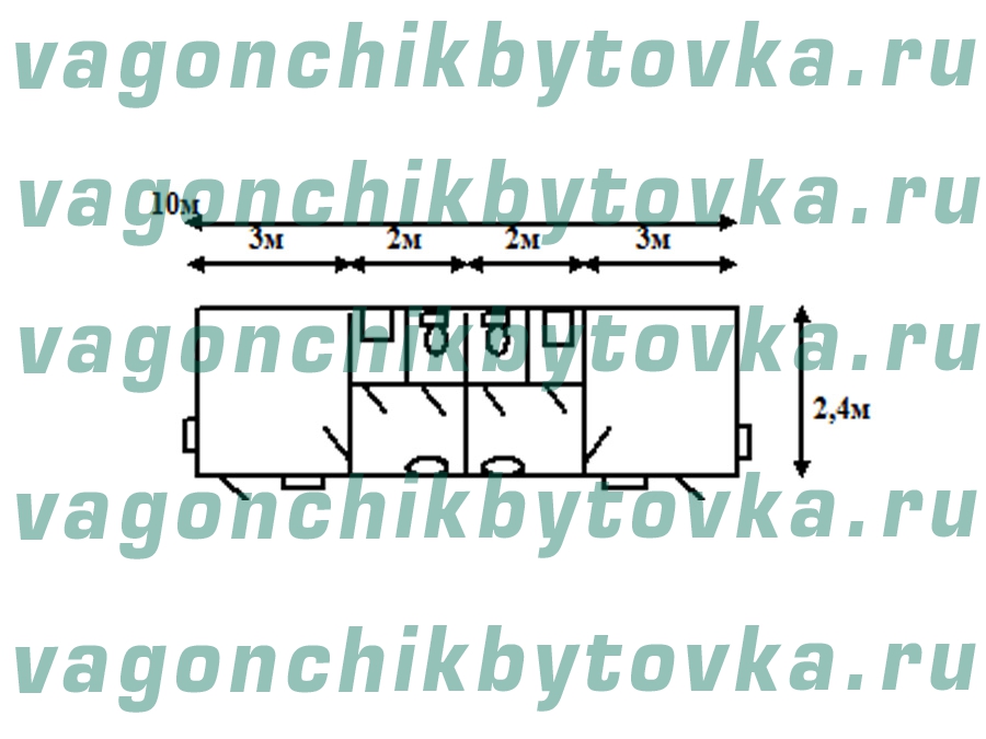 Сантехнический вагончик 10м Сантехнический вагончик 10м
