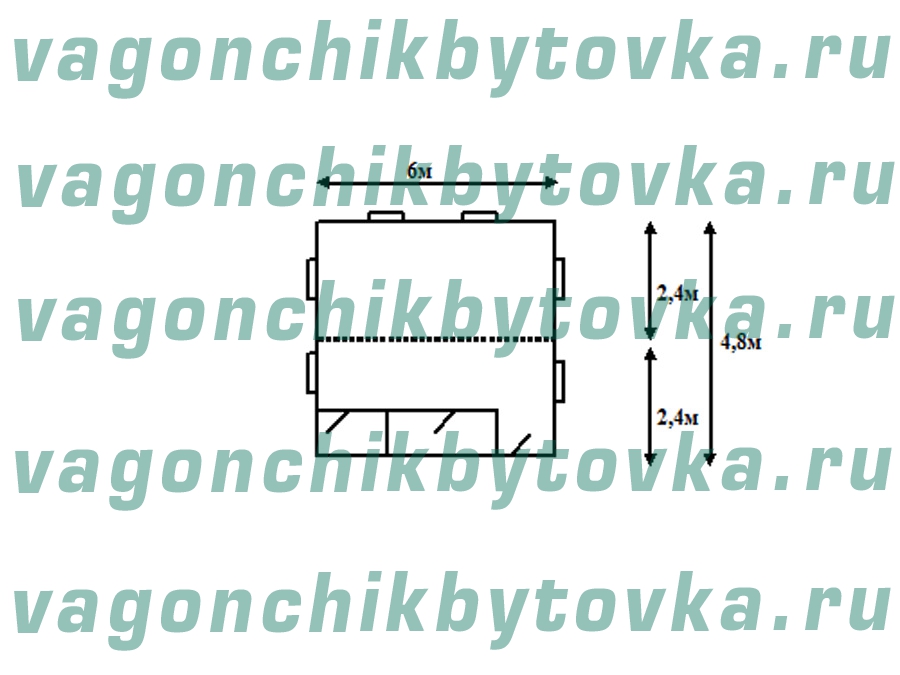 Модульный офис из 2-х шт БК 6м Модульный офис из 2-х шт БК 6м