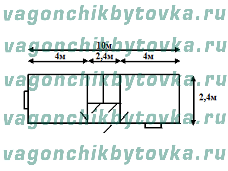 Жилой металлический вагончик 10м Жилой металлический вагончик 10м